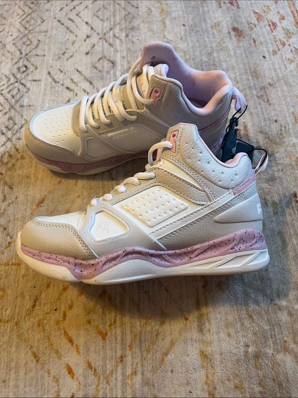 And1 Women's White and Light Pink High-Top Sneakers